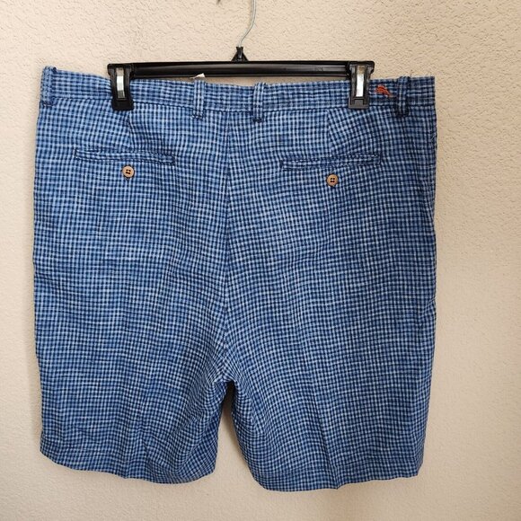 Tommy Bahama Linen Silk Shorts Mens 38 Checkered Chino Summer Mid‎ Rise 40x11 - Picture 3 of 15